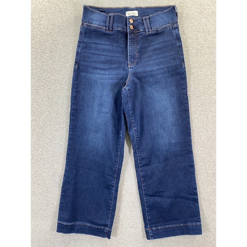 Nicole Miller New York SOHO Women's 10 High Rise Wide Leg Crop Stretch Jeans
